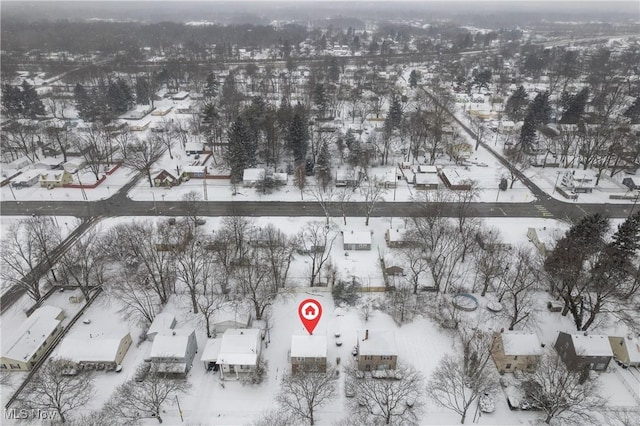 view of snowy aerial view