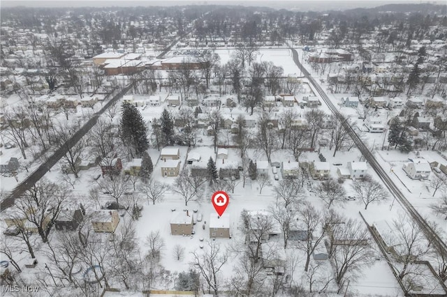 view of snowy aerial view