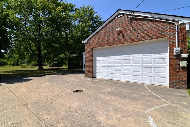 view of garage