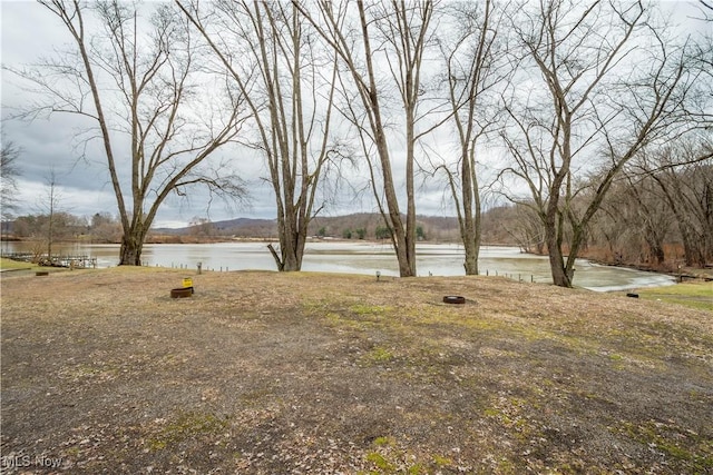 view of yard featuring a water view