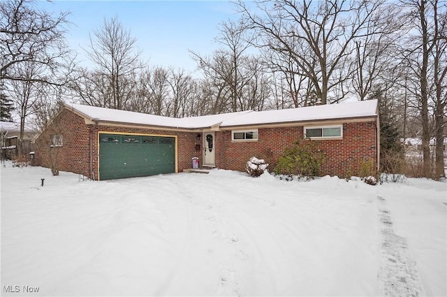 single story home with a garage