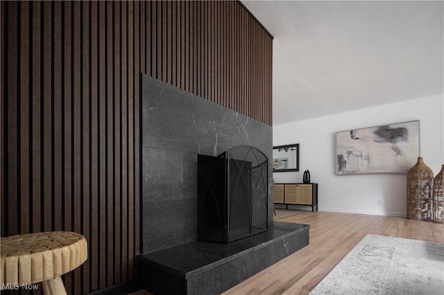 living room with wood-type flooring