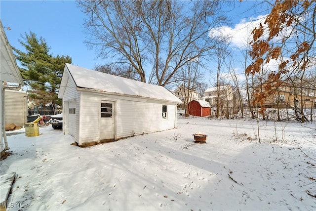 view of snow covered structure