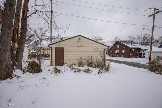 view of yard covered in snow