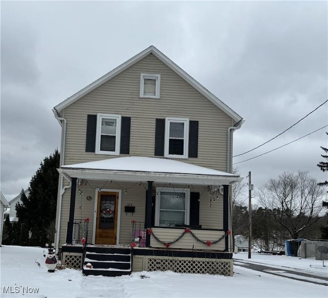 front facade with covered porch