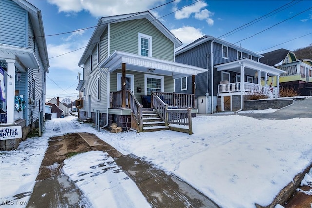 view of front of home with covered porch