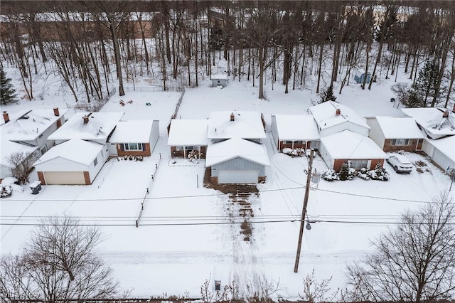 view of snowy aerial view