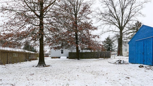 view of snowy yard