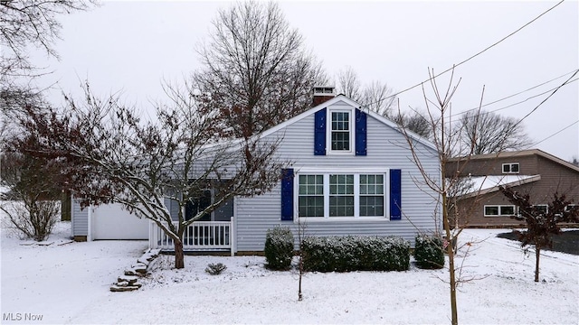 exterior space with a garage