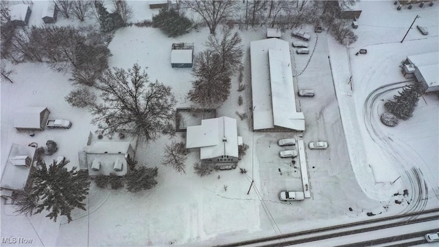 view of snowy aerial view