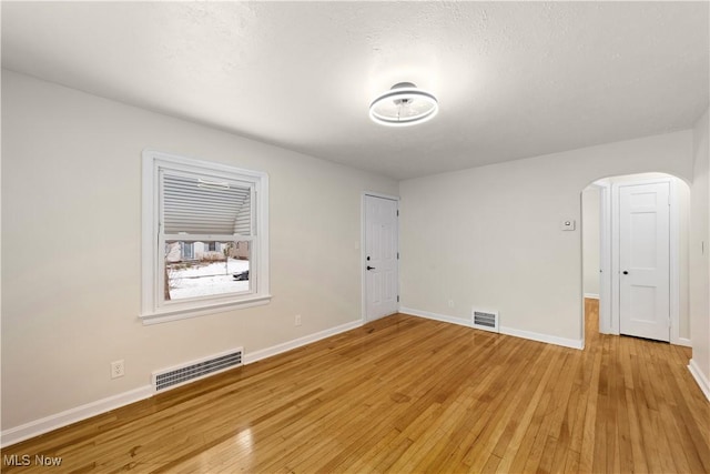 empty room featuring light wood-type flooring