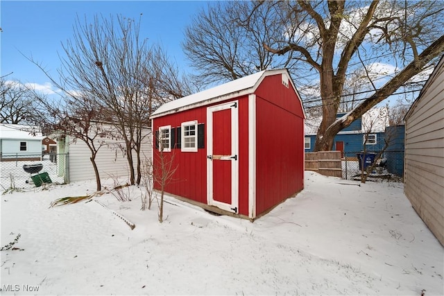 view of snow covered structure