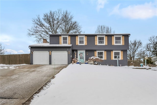 view of front facade with a garage