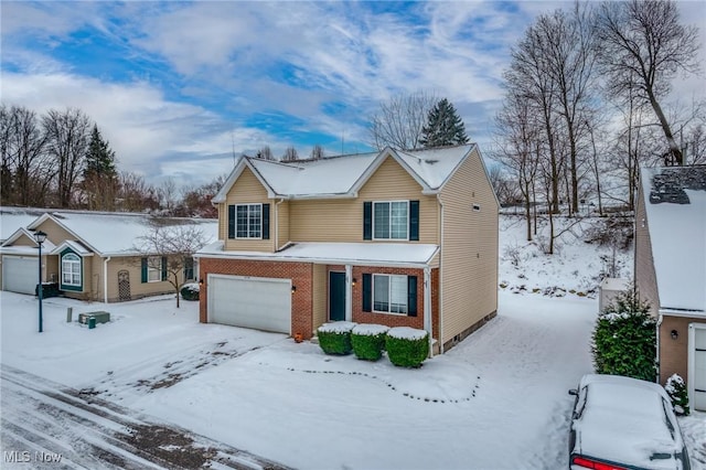 view of front property with a garage