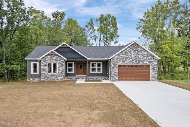 view of front of house with a garage