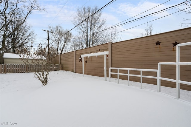 view of snowy yard