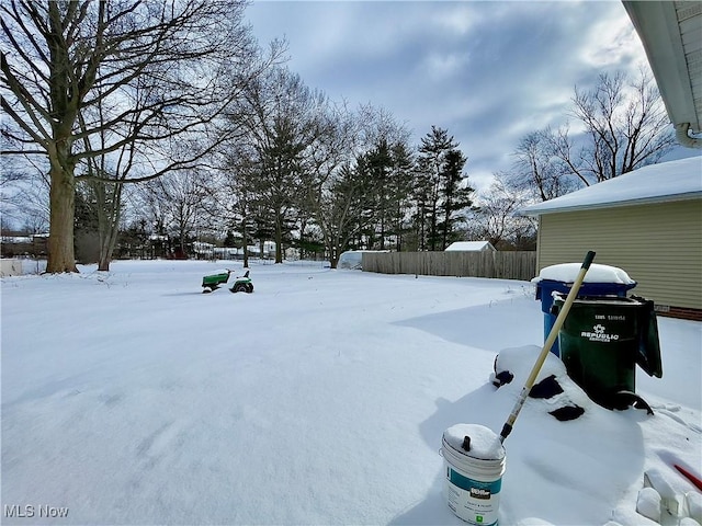 view of snowy yard