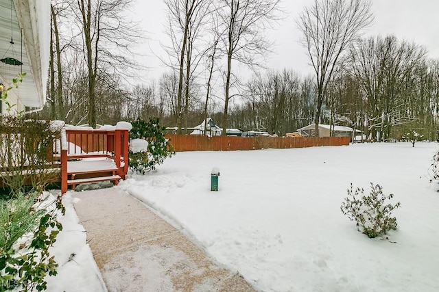 view of snowy yard