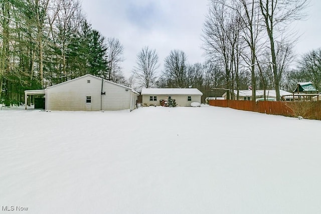 view of snowy yard