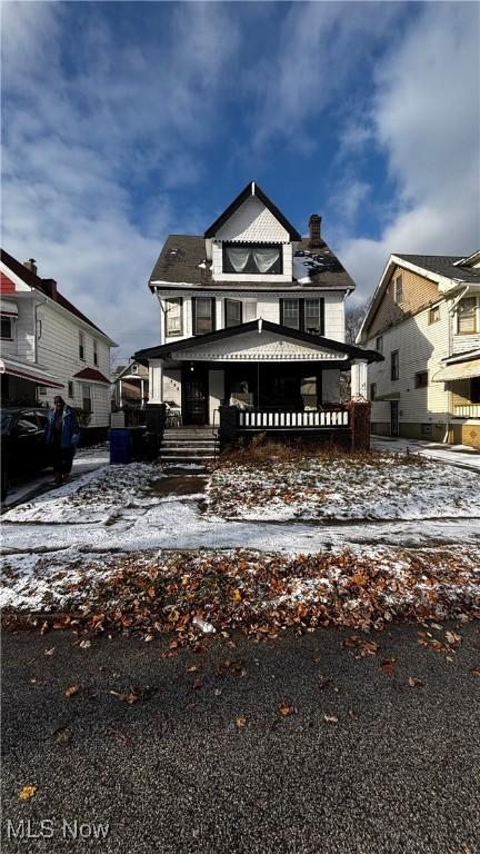 view of front of property with covered porch