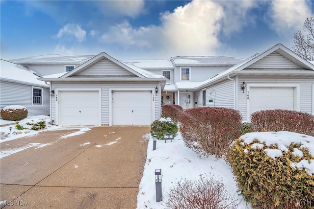 view of front of home with a garage