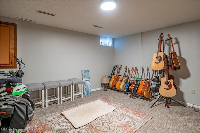 interior space featuring carpet floors