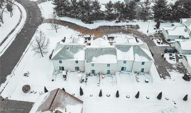 view of snowy aerial view