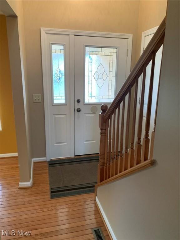 entryway featuring light hardwood / wood-style floors