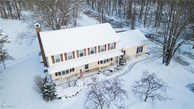 view of snowy aerial view