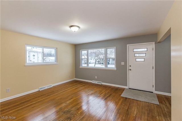 foyer with hardwood / wood-style flooring