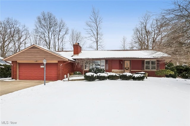 single story home with a garage