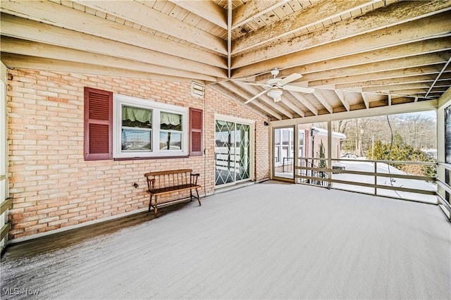 view of patio / terrace featuring ceiling fan