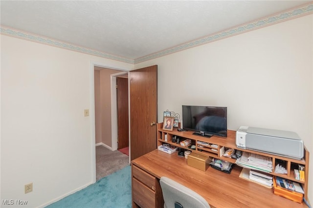 office featuring light colored carpet