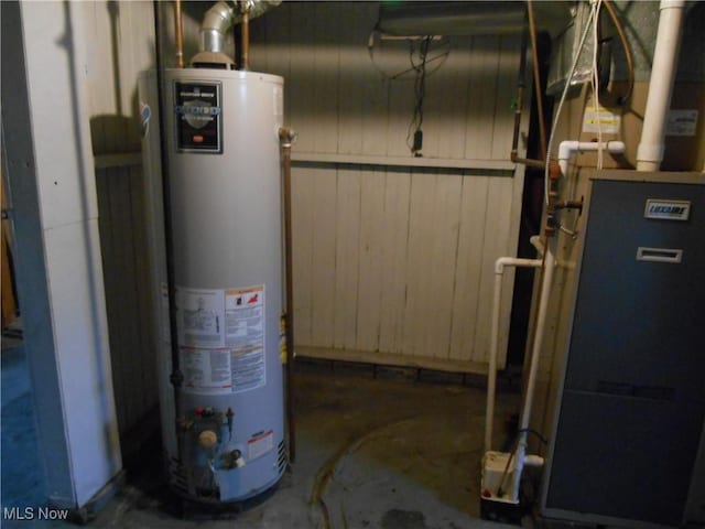 utilities featuring gas water heater