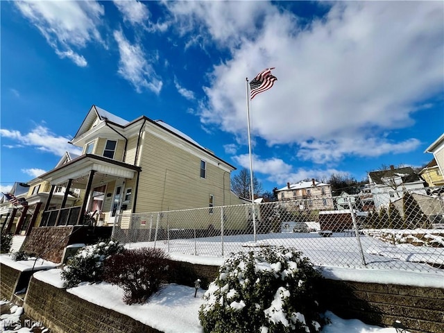 view of snowy exterior