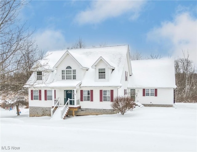 view of cape cod home