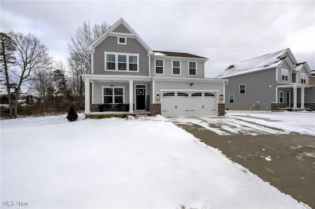 view of front of property featuring a garage