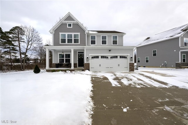 view of front facade featuring a garage