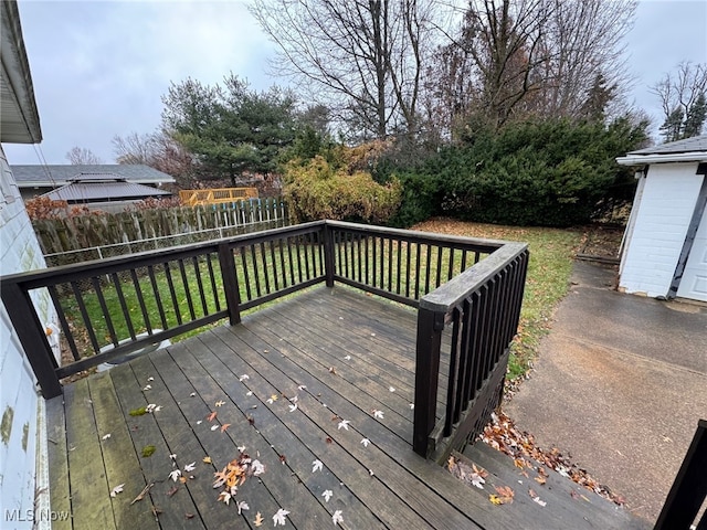 deck with a yard