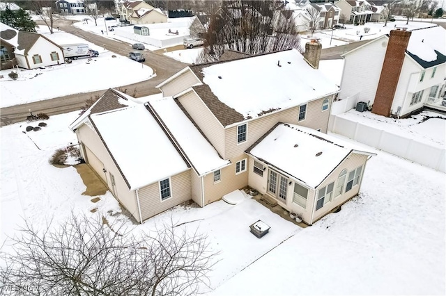 view of snowy aerial view