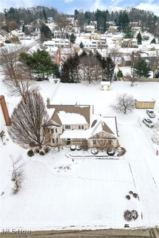 view of snowy aerial view