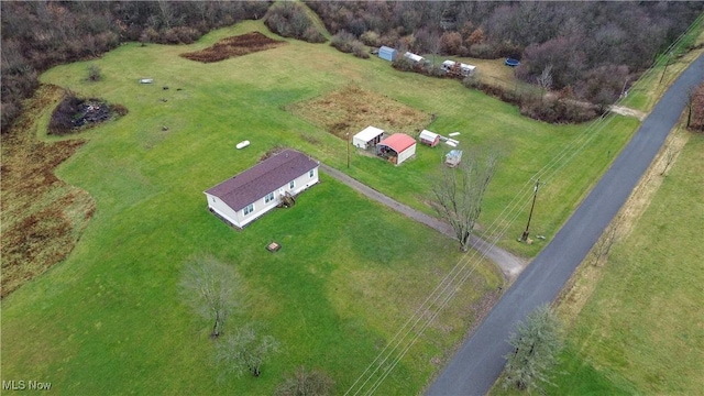 drone / aerial view featuring a rural view