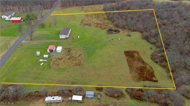 drone / aerial view featuring a rural view