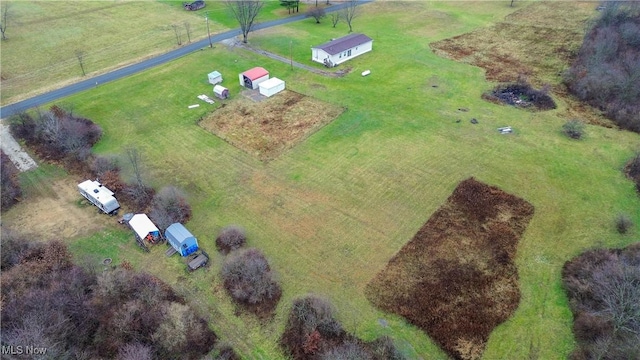 aerial view with a rural view