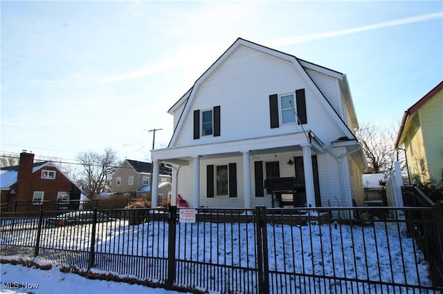 view of front of property with covered porch