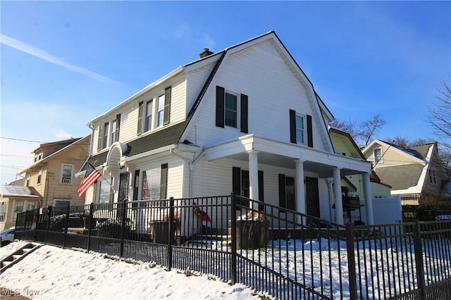 view of front of home with covered porch