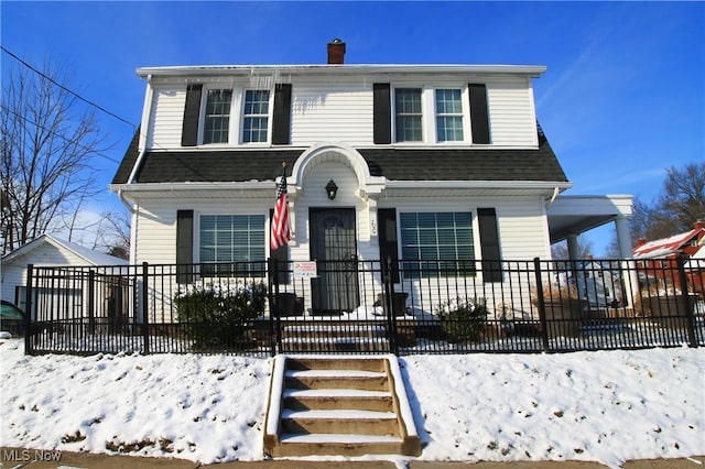 view of front of house featuring covered porch