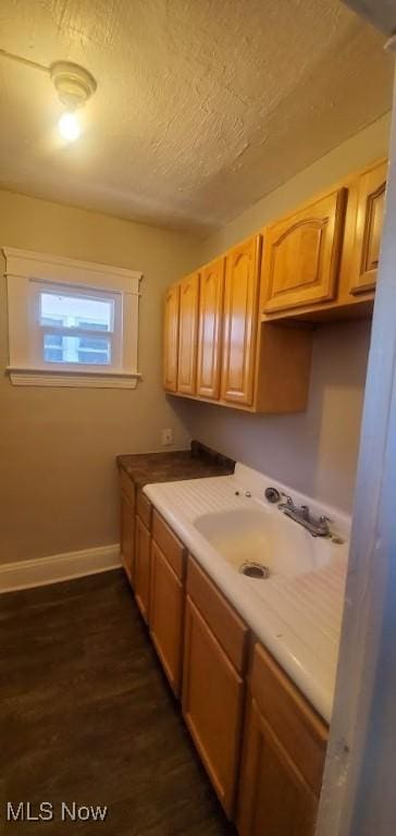 kitchen featuring dark hardwood / wood-style flooring and sink