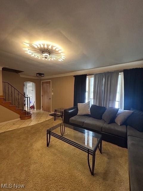 view of carpeted living room