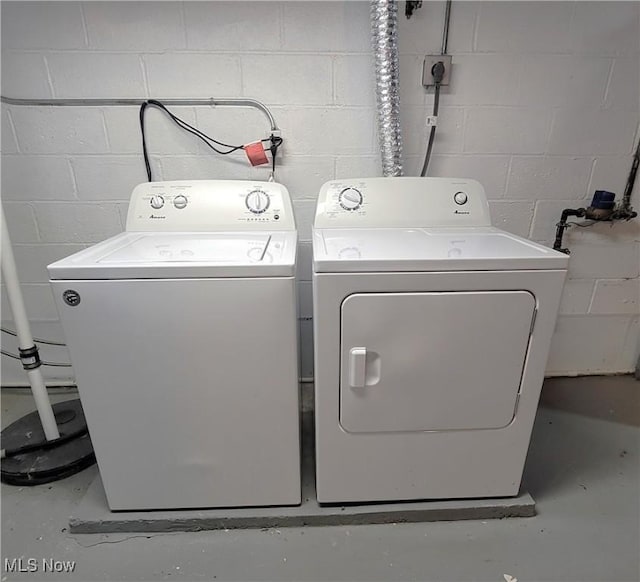 laundry room with separate washer and dryer